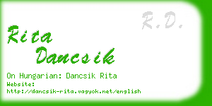 rita dancsik business card